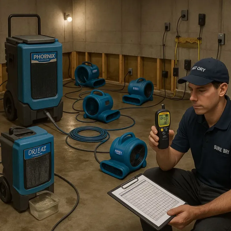 Structural Drying and Dehumidification process in Marietta, GA